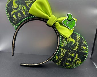 Oogie Boogie Mickey ears for Disney Halloween Party, Disney Halloween ears headband, Oogie Boogie headband for Halloween at Disneyland ears