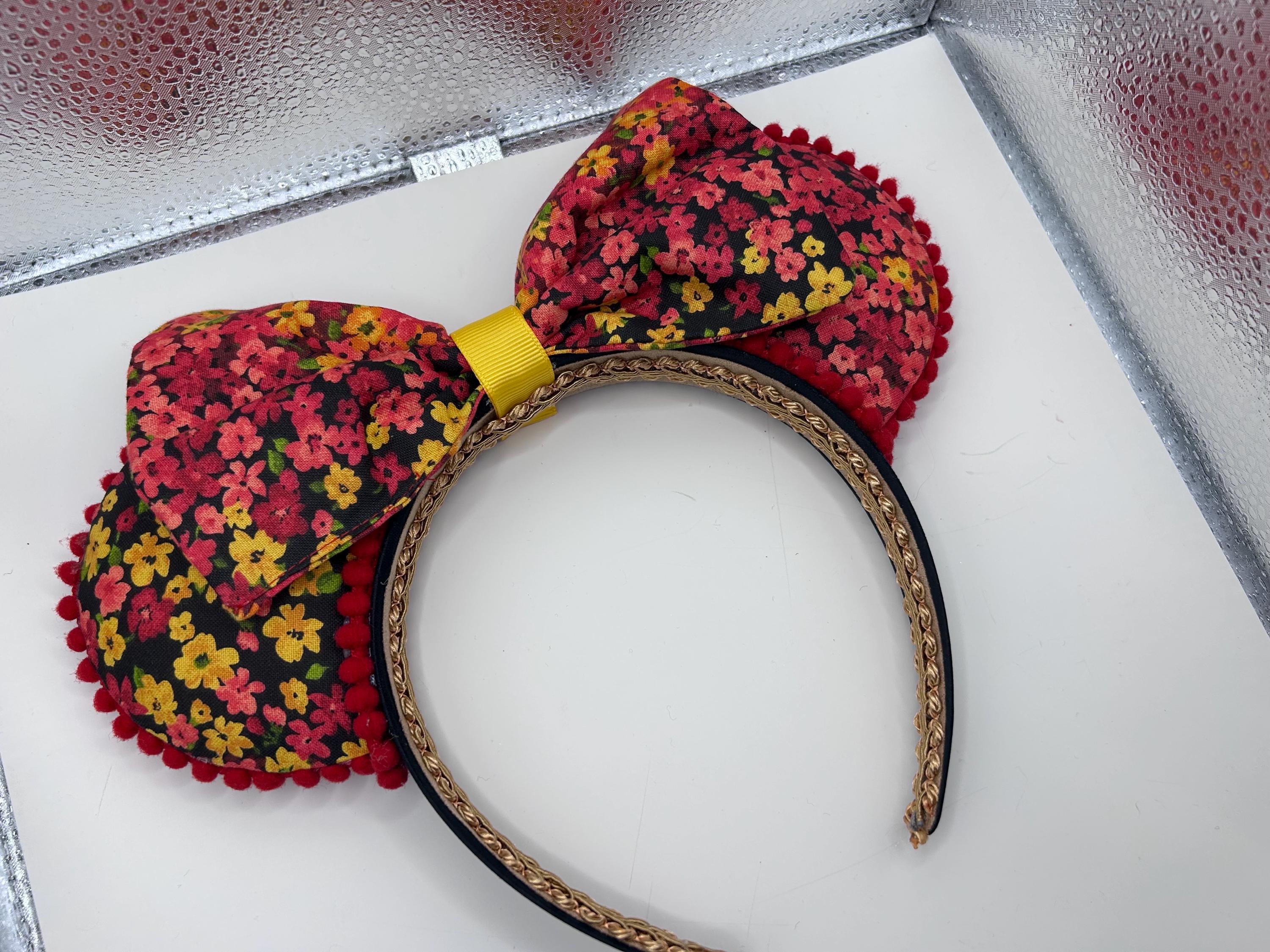 Disney EPCOT Red and Gold Festival Headband Disney Parks Epcot Flower Garden Festival Orange Bird Mickey  main image 2