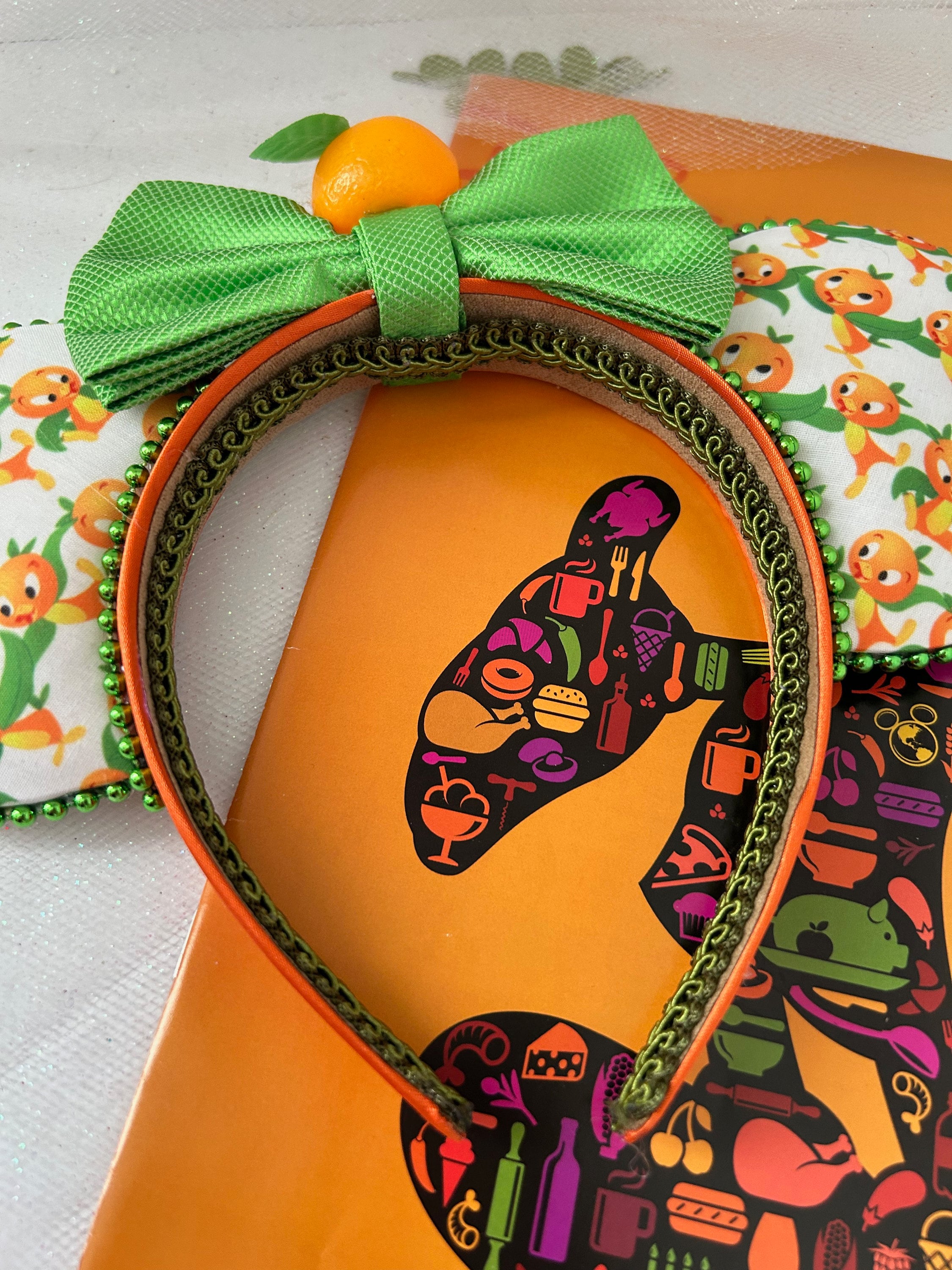 Orange Bird Disney Rhinestone Ears | Luxury Handmade Theme Park Headband Orange Bird 3D Printed Mickey Mouse Ears Illusionears  main image 3