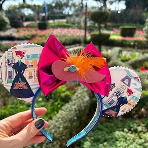 Mary Poppins Inspired Minnie Ears | Mary Poppins Returns Mickey Ears | Mary Poppins Disney Ears | Handmade Mary Poppins Ears for Disney trip