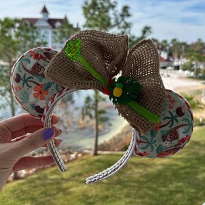 Polynesian Mickey Ears for adults, Alauni Mouse ear headband for kids, Hawaii Mickey headband ears, pineapple Mouse ears, palm tree theme