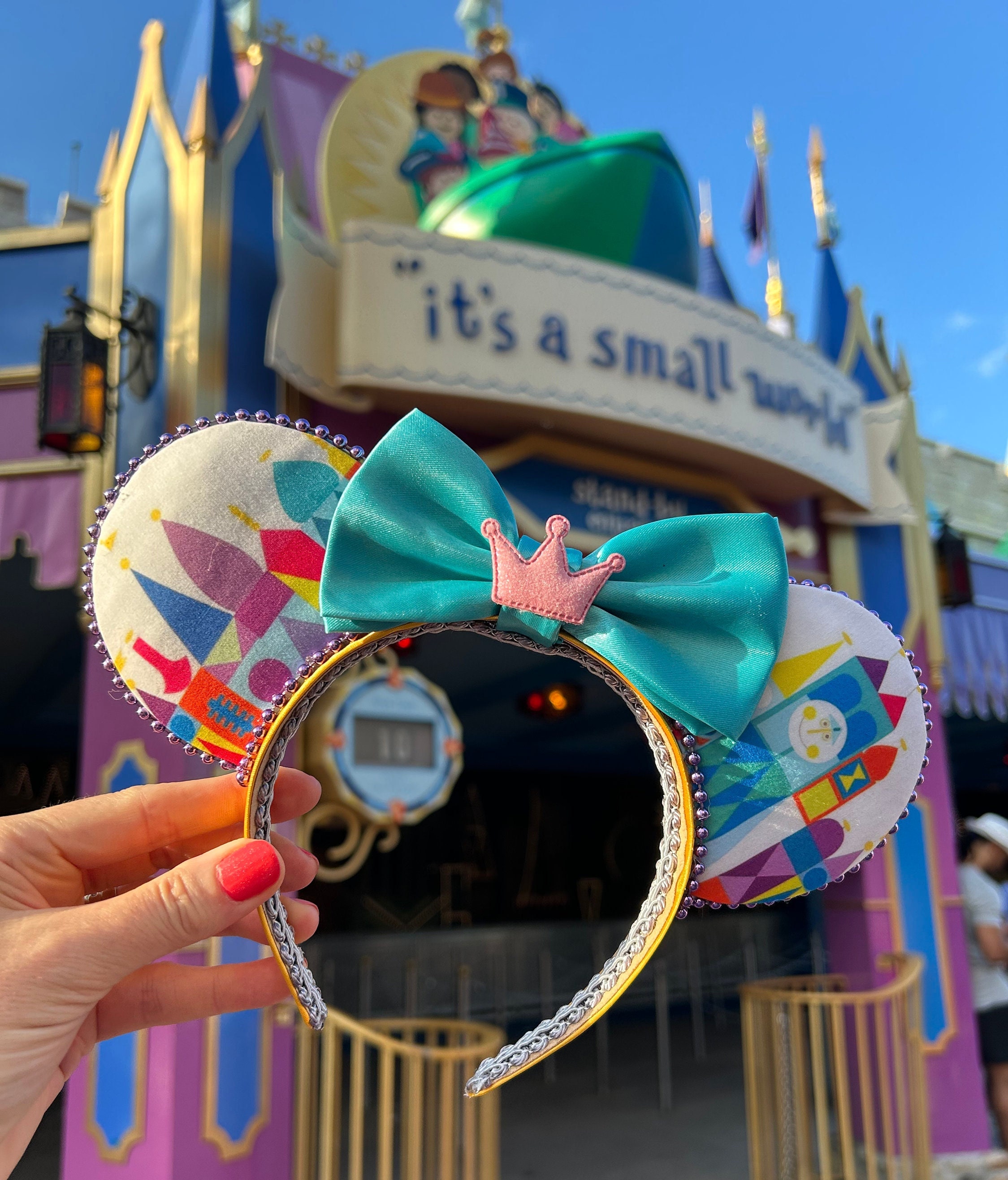 Custom Small World Ears New Merch! New Small World Minnie Mouse ears ? #disney  main image 4