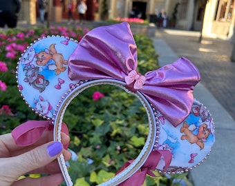 Aristocats Mouse headband for adults, Aristocats Marie Mickey ears headband, Marie the Cat mouse ears for kids, pink and white Disney ears