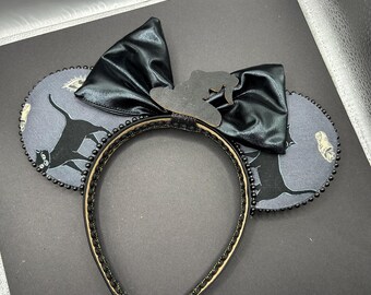 Hocus Pocus Mickey ears for adults teens kids, Zachary Binx Disney ear headband, spooky black cat Minnie ears for disney trip,Halloween ears