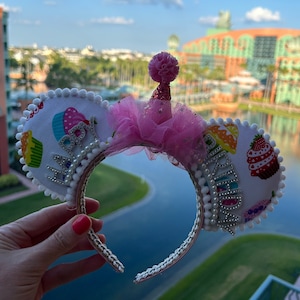Happy Birthday Ears for Disney Trip, Birthday Headband Ears for adults, Happy Birthday Disney ears, birthday cake headband ears,cupcake ears