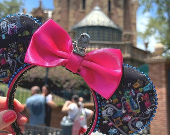 Haunted Mansion Mickey ears for adult, Disney Haunted House headband ears for Halloween party, spooky cemetery themed headband for kids