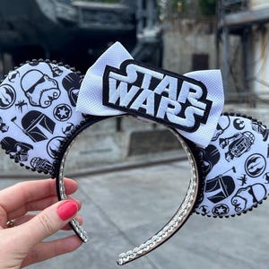 Star Wars Mouse ears for adults, First Order Mickey Ears for Disney, Darth Vader headband ears, Star Wars themed headband for Disney trip