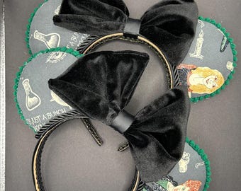 Hocus Pocus Disney Ears for adults teens kids, Sanderson Sister Minnie Ear Headband for Halloween Party at Theme Park, Spooky accessory