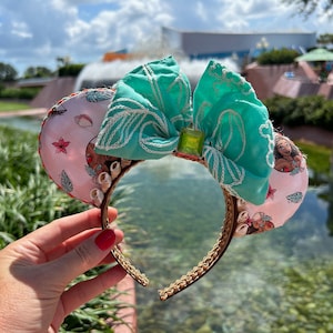 Moana Mouse ears for adults, Moana themed Mickey ears for Disney trip, Seashell Mouse ears headband,Polynesian resort ears, Disneyworld Ears