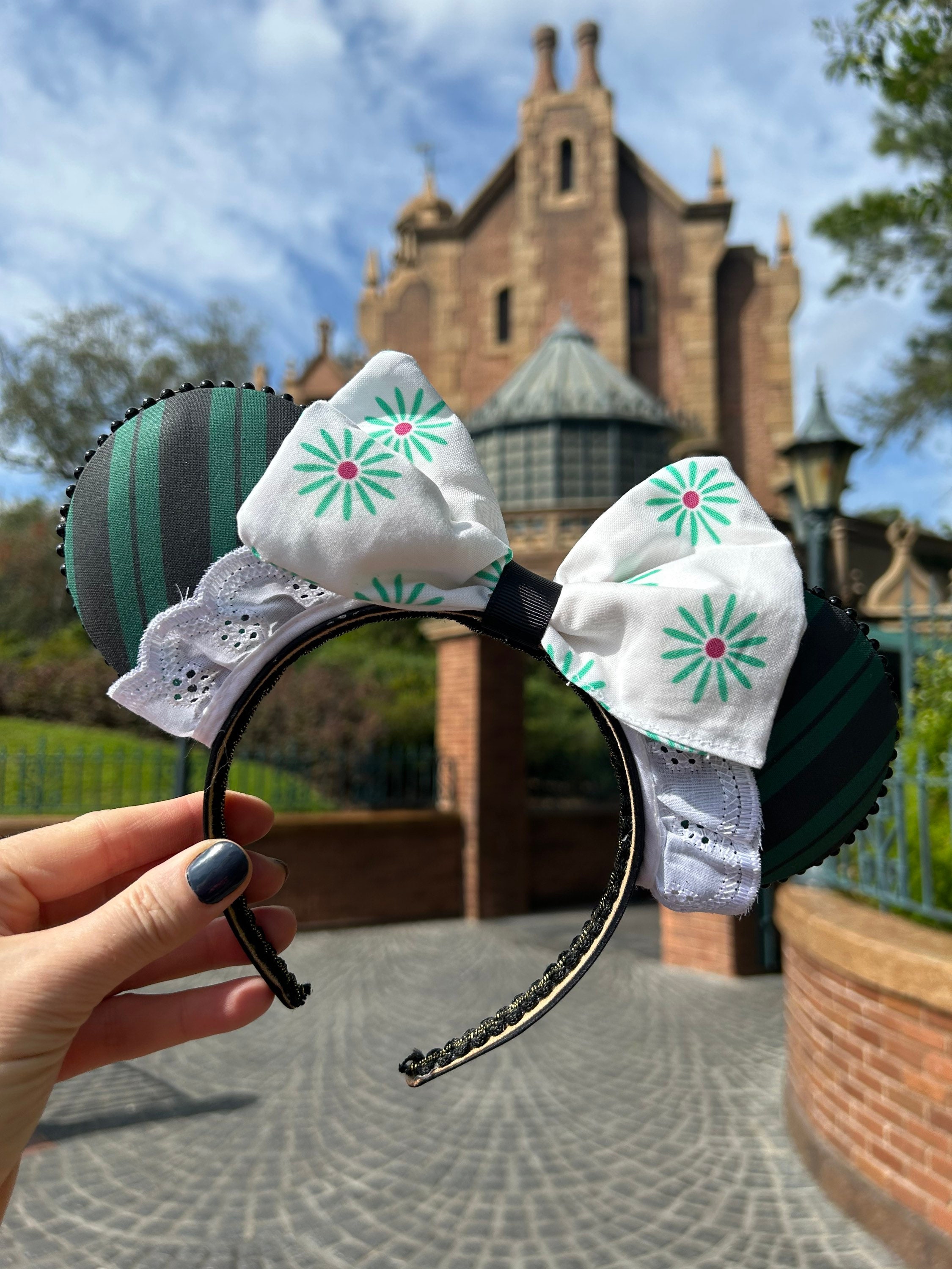 Disney Parks Haunted Mansion Foolish Mortals Glows Mickey Mouse Ears Headband Disney Parks Foolish Mortals Haunted Mansion Minnie Mickey  main image 3