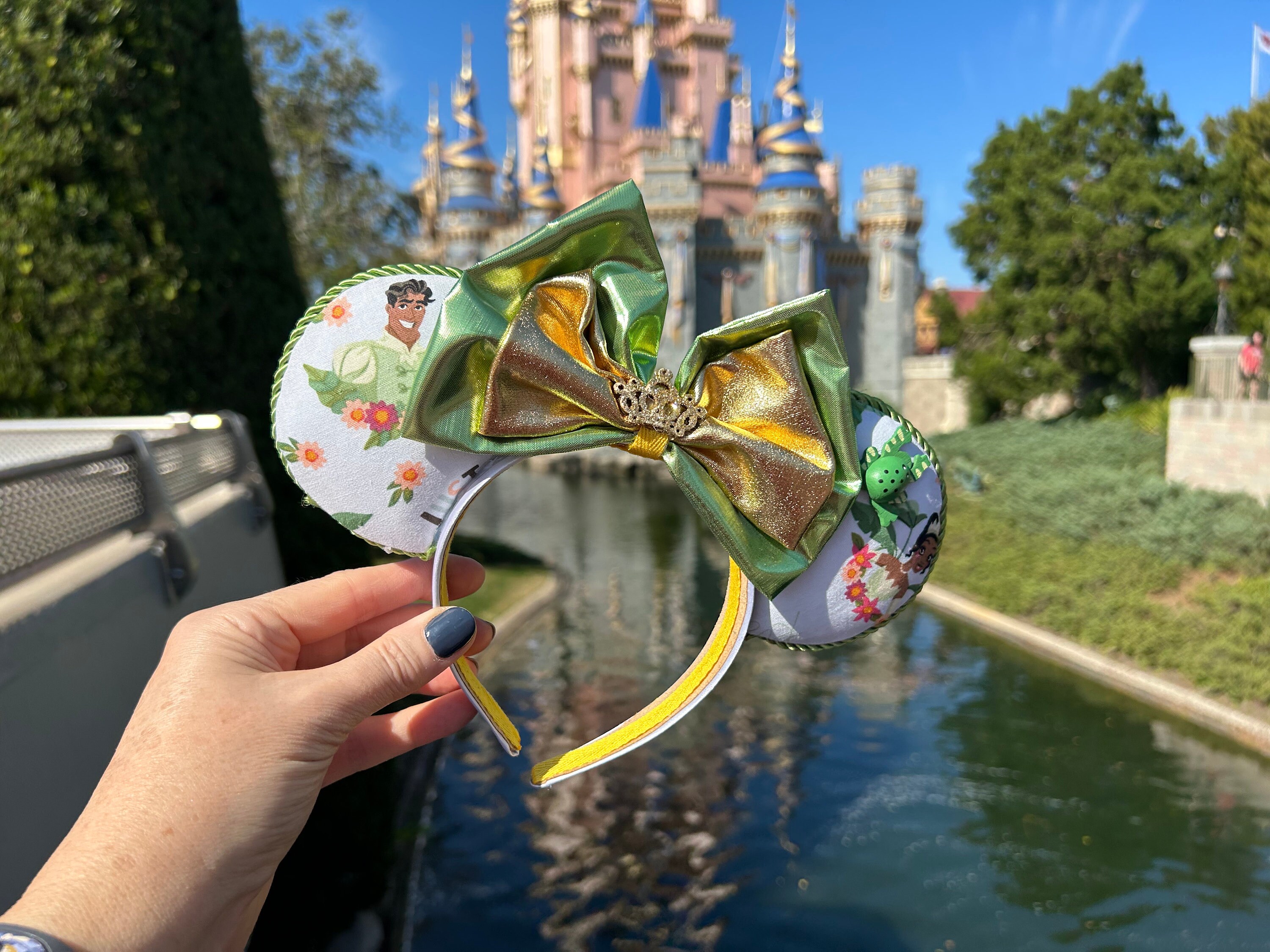 Disney Parks x BaubleBar Tiana Minnie Ears Headband Princess and Frog Crown BaubleBar Disney Princess Tiana Minnie Ears main image 2