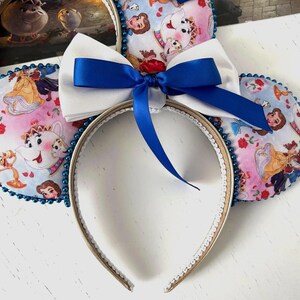 Beauty and the Beast Belle Mickey Ears | Handmade Princess Belle Minnie Ear Headband | Belle Inspired Mouse Ears | Beauty and the Beast Ears