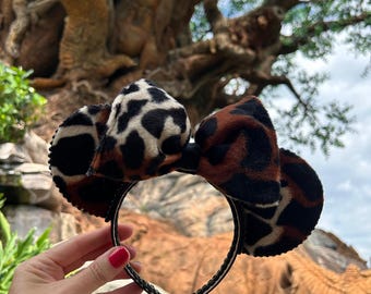 Animal Print Mickey Ears for adults teens kids, Leopard Minnie ears for Disney trip, Cheetah print mouse headband, Lion King themed ears