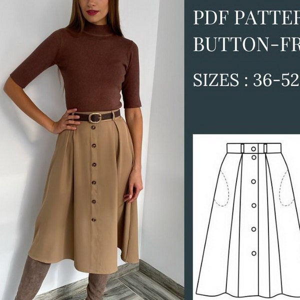 Skirts Sewing Patterns, Sewing Patterns, Pattern Sewing, Womens Skirt Pattern, PDF Sewing Pattern, Skirt Sewing Pattern, Girl Skirt Pattern