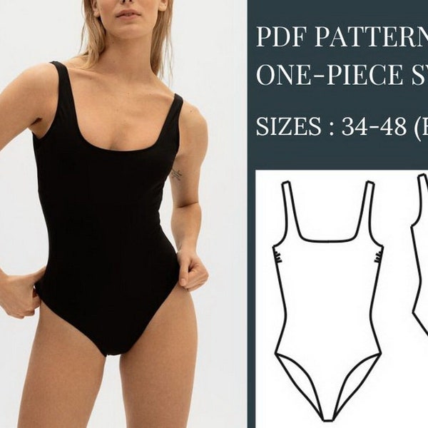 Swimsuit Pattern, One-piece Swimsuit Pattern The Square-Neck Swimsuit Pattern Sewing Patterns Bathing Suits Patterns Swimsuits Patterns