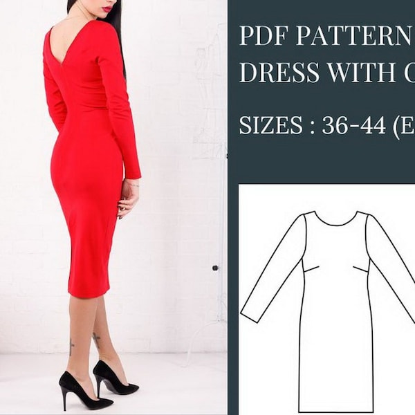 Open Back Dress Pattern PDF Sewing Pattern Womens Dress Pattern Dress Pattern Women Dress Sewing Pattern Pattern Dress pdf Sewing Patterns