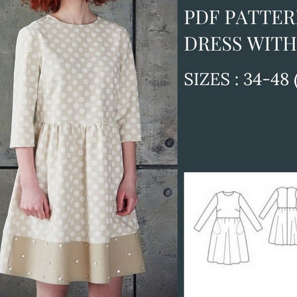 Dress Pattern, Sewing Pattern Dress, Pattern Sewing, Womens Dress Pattern, PDF Sewing Pattern, Dress Sewing Pattern, Girl Dress Pattern