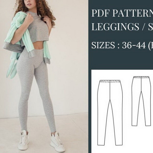 Leggings Pattern, Sewing Patterns, Sewing Patterns for Women, Patterns Sewing, Pants Pattern PDF, Sewing Patterns pdf Skirt Leggings Pattern