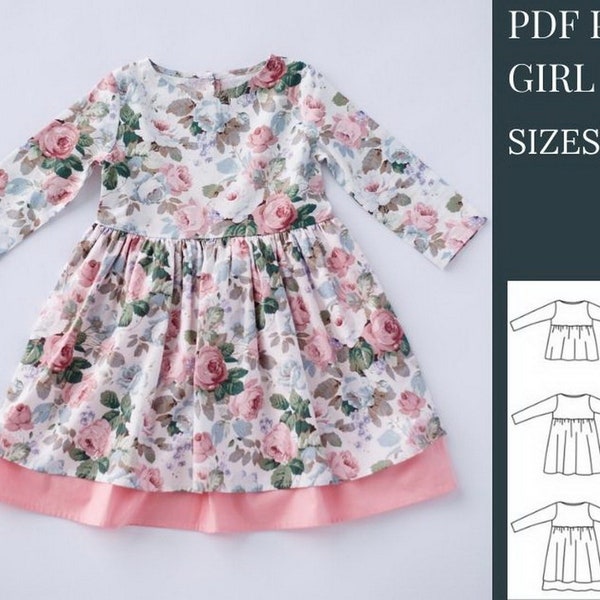 Patron de robe pour tout-petits, Patron de couture de robe, Patron de robe pour fille, Patron de couture PDF, Patron de robe, Patron de robe pour fille