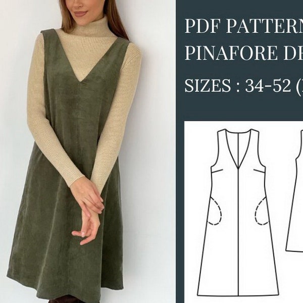 Pattern Sewing Dress Sewing Pattern Sewing Pattern Women Sewing Pattern Pinafore Dress Sewing Pattern PDF Sewing Patterns Pdf Sewing Pattern