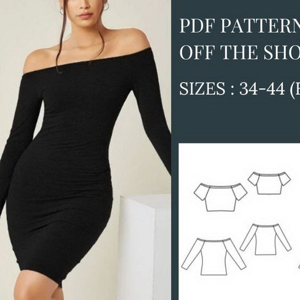 Crop Top Sewing Pattern Sewing Pattern Pattern Sewing Off the Shoulder Dress Sewing Pattern Top Pattern Sewing Pattern PDF Dress Pattern PDF