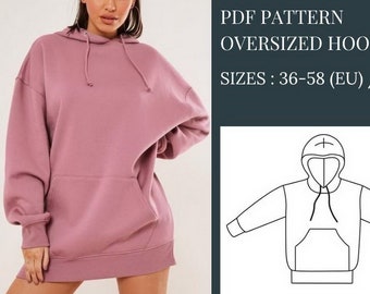 Women Hoodie Pattern, Sewing Patterns, Pattern Sewing, Plus size sewing patterns, pdf Sewing Patterns, Sewing Pattern Hoodie, PDF Pattern