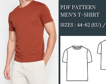 Men's T-Shirt Sewing Pattern, Sewing Patterns, Pattern Sewing, PDF Men's Sewing Pattern, T-shirts Sewing Patterns, Men's T-shirt Pattern