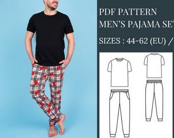PDF Pajama Patterns Men's Pajama Set Sewing Pattern Loungewear Patterns Sleepwear Patterns Pj Pattern Christmas Pajamas Patterns Holiday