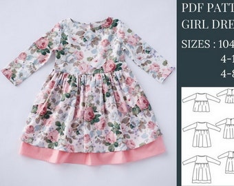 Toddler Dress Pattern Dress Pattern, Sewing Pattern Dress, Girl Dress Pattern, PDF Sewing Pattern, Dress Sewing Pattern, Girls Dress Pattern