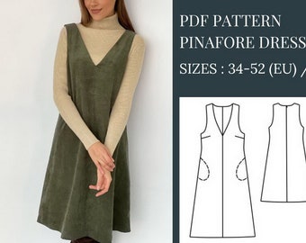 Pattern Sewing Dress Sewing Pattern Sewing Pattern Women Sewing Pattern Pinafore Dress Sewing Pattern PDF Sewing Patterns Pdf Sewing Pattern