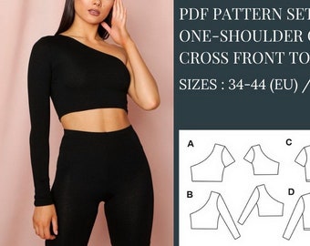 Crop Top Sewing Pattern, Sewing Pattern, Pattern Sewing, T-shirt Sewing Pattern, Top Pattern, Sewing Pattern PDF, Tie Front Crop Top Pattern