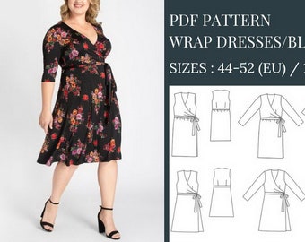 Dress Pattern, Blouse Pattern, Dress Pattern Plus Size, Plus Size Sewing Patterns, Pattern Sewing, PDF Sewing Pattern, pdf blouse Patterns