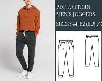 Men's Joggers Sewing Pattern, Sewing Patterns, Pattern Sewing, PDF Men's Sewing Pattern, Men Pants Sewing Patterns, Men's Joggers Pattern