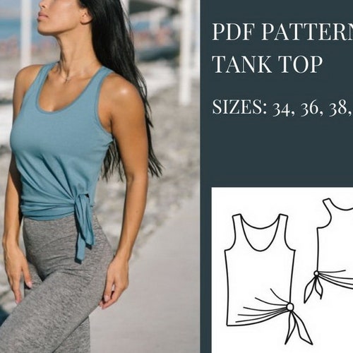 Women's Easy Singlet Tank Top PDF Sewing Pattern and | Etsy Australia