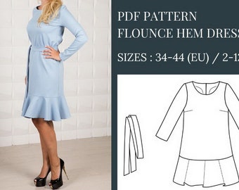 Patron gratuit, Patrons gratuits, Patron de robe pour femme, Patron de robe pour femme, Patron de couture PDF gratuit, Patron de robe, Patron de couture de robe