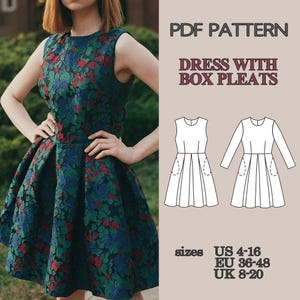 Vintage Dress Pattern, Dress Pattern, Sewing Pattern Dress, Womens Dress Pattern, PDF Sewing Pattern Dress Sewing Pattern Girl Dress Pattern