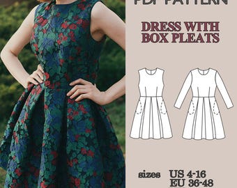 Vintage Dress Pattern, Dress Pattern, Sewing Pattern Dress, Womens Dress Pattern, PDF Sewing Pattern Dress Sewing Pattern Girl Dress Pattern