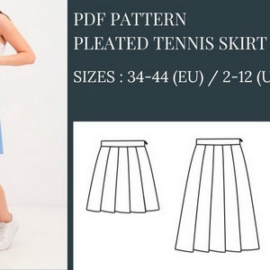 Mini Skirt Sewing Pattern, Pleated Tennis Skirt Pattern, Sewing Pattern, Pattern Sewing, PDF Sewing Pattern, Highwaisted Mini Skirt Pattern, Skater Skirt Pattern, Girls skirt sewing pattern, School skirt sewing pattern, Office skirt sewing pattern