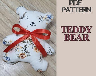Memory Bear Pattern PDF, Teddy Bear Sewing Pattern, Plush Toy Pattern, Stuffed Animal Template, DIY Keepsake Bear, Valentine Gift DIY