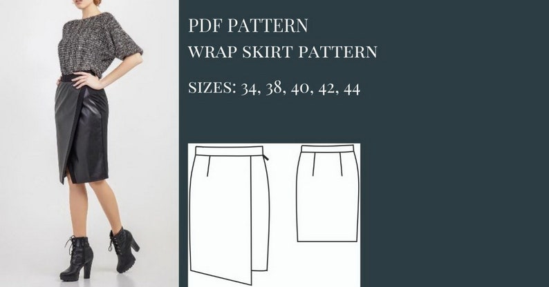 pdf Sewing Patterns Pattern Sewing Wrap Skirt Sewing Pattern Sewing Patterns Skirt Sewing Pattern PDF Sewing Pattern Sewing Pattern