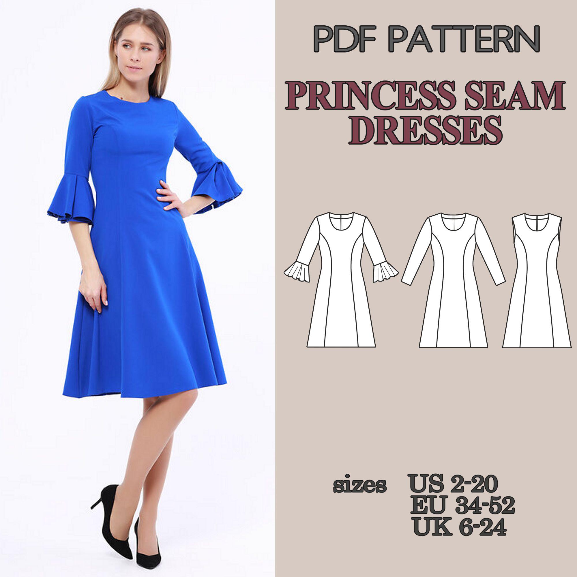 princess seam knit dress pattern Women's Penelope Princess Seam Dress Made for Mermaids