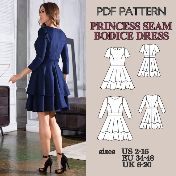 strapless open back dress Off Shoulder Bardot Collar Princess Bodice Sewing Pattern  Maridah