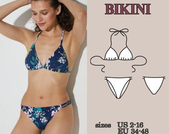 Patrón de traje de baño, Patrón de bikini, Patrón de bikini, Patrones de costura, Patrones de trajes de baño, Patrones de bikini en PDF