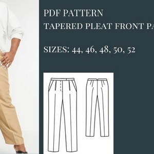 Tapered Pants Pattern Pants Pattern Trousers Patterns Plus - Etsy