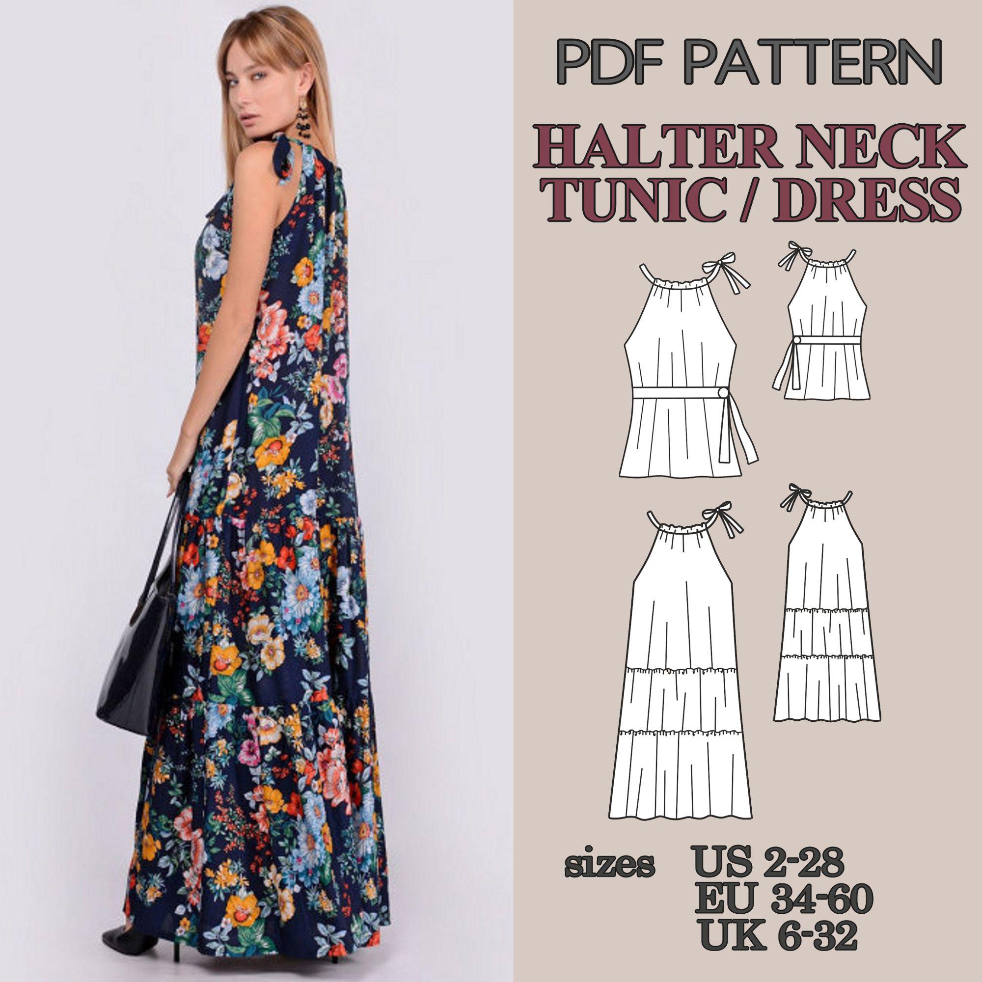 plus size halter dress pattern Final Sale Plus Size Halter Chiffon Baby Doll Dress with Front Cutout and Back Tie in Fuchsia Multi Color