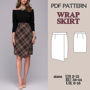 Wrap Skirt Sewing Pattern, Sewing Pattern, Pattern Sewing, PDF Sewing Pattern, Skirt Sewing Pattern, pdf Sewing Patterns, Sewing Patterns