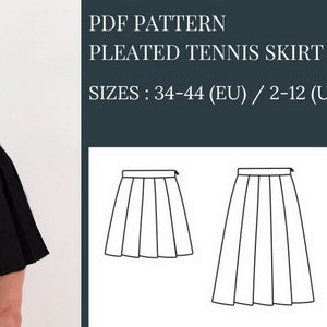 Mini Skirt Sewing Pattern, Pleated Tennis Skirt Pattern, Sewing Pattern, Pattern Sewing, PDF Sewing Pattern, Highwaisted Mini Skirt Pattern, Skater Skirt Pattern, Girls skirt sewing pattern, School skirt sewing pattern, Office skirt sewing pattern