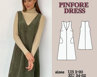 Pattern Sewing Dress Sewing Pattern Sewing Pattern Women Sewing Pattern Pinafore Dress Sewing Pattern PDF Sewing Patterns Pdf Sewing Pattern