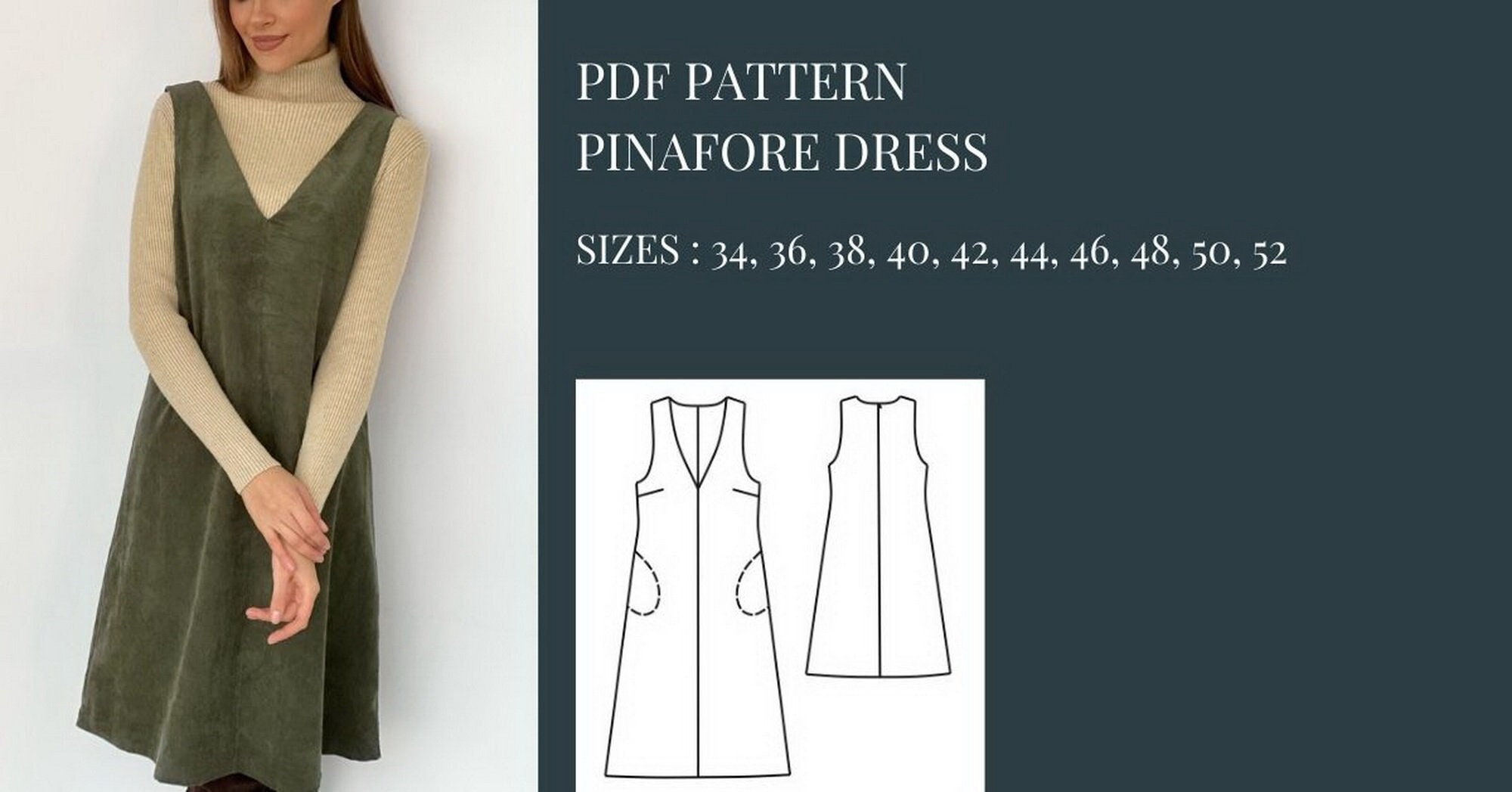 Pinafore Dress Pattern Adult -  Canada