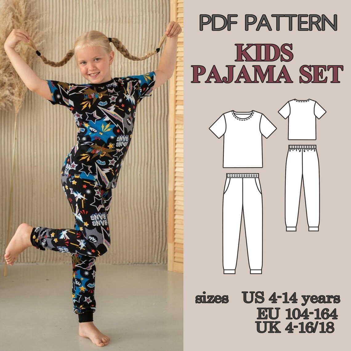 PDF Pajamas Patterns Kids Pajamas Patterns Sewing Pattern Sleepwear ...